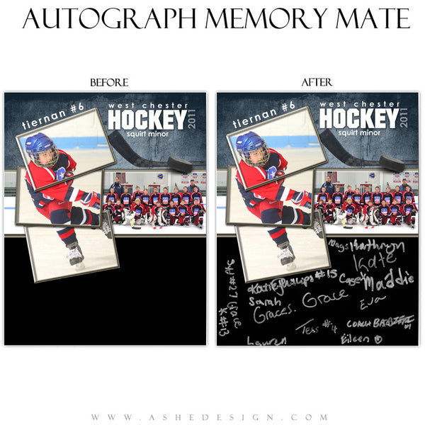 Autograph Memory Mates Design (8x10) - Hockey