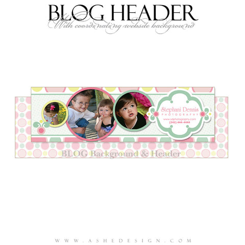 Blog Header & Background - Bubble Gum