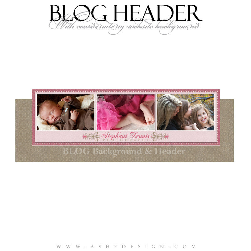 Blog Header & Background - Raspberry Cream