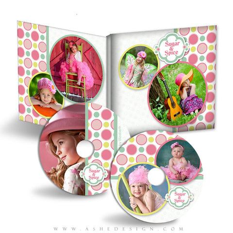 CD/DVD Label & Case Design Set - Bubble Gum