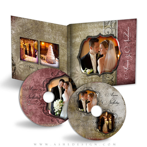 CD/DVD Label & Case Design Set - Engraved Elegance