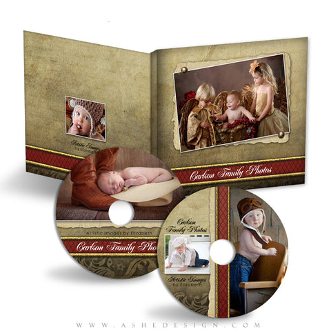 CD/DVD Label & Case Design Set - Ginger Bread