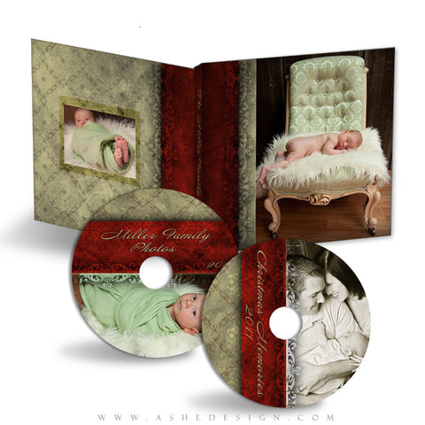 CD/DVD Label & Case Design Set - Holiday Luxury