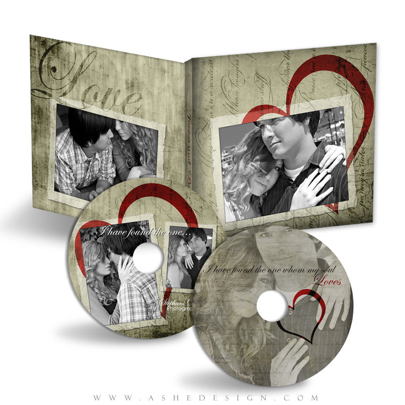 CD/DVD Label & Case Design Set - Love Letters