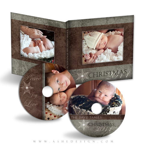 CD/DVD Label & Case Design Set - Yule Tide