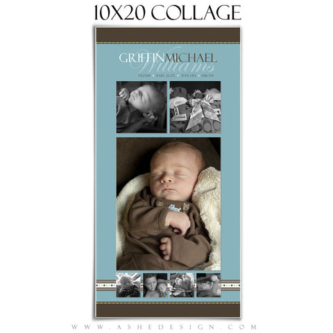 Baby Boy Collage (10x20) - Griffin Michael