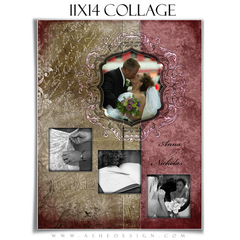 Collage Design (11x14) - Engraved Elegance
