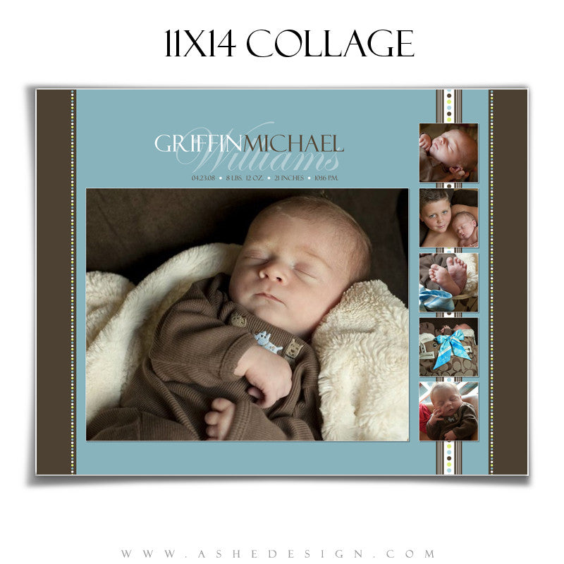 Baby Boy Collage (11x14) - Griffin Michael