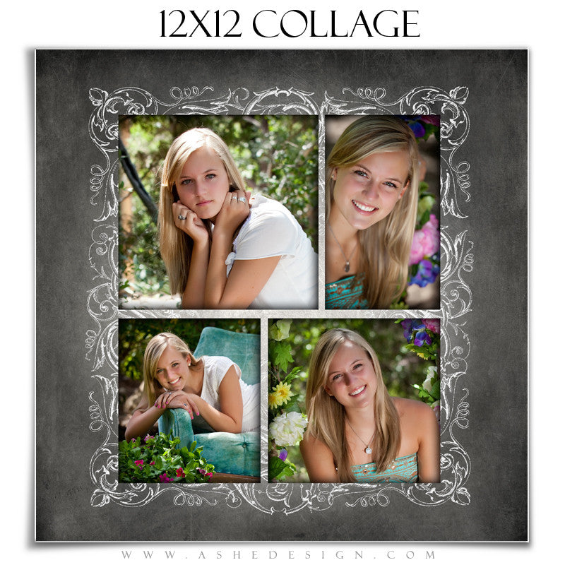 Senior Girl Collage (12x12) - Chalkboard Senior Girl