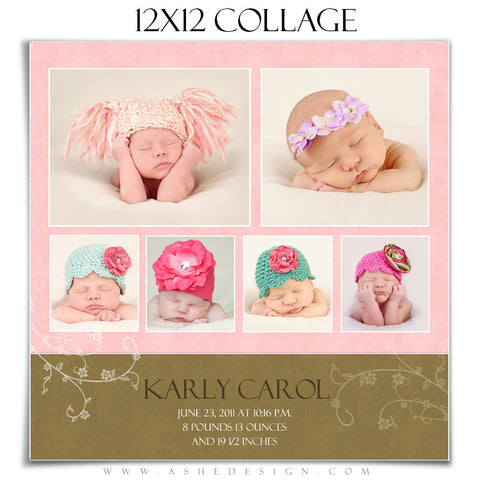 Newborn Collage Template (12x12) - Karly Carol
