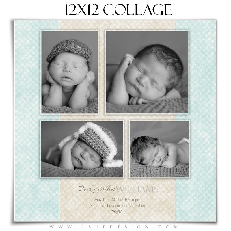 Baby Boy Collage (12x12) - Parker Elliot