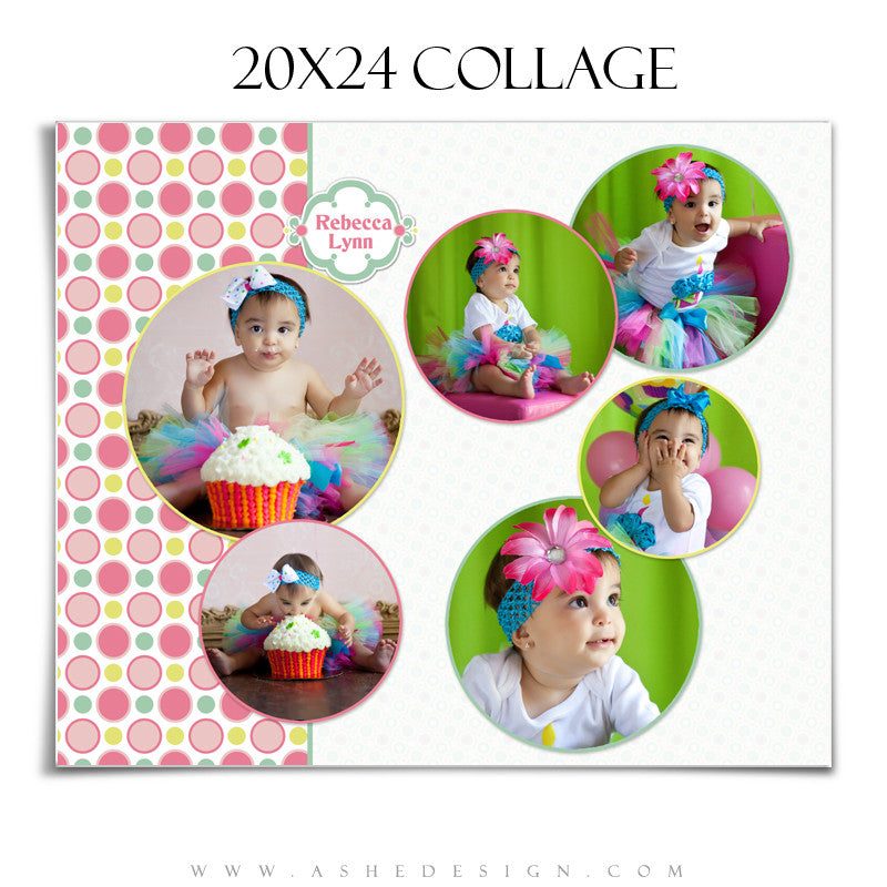 Collage Design (20x24) - Bubble Gum