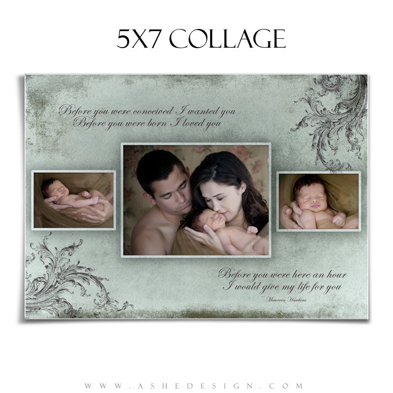 Newborn Collage (5x7) - A Mother's Love