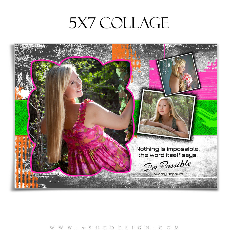Senior Girl Collage (5x7) - Neon