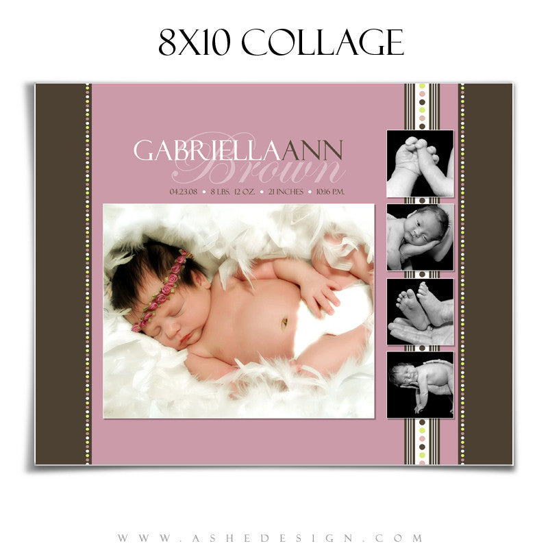 Baby Girl Collage (8x10) - Gabriella Ann
