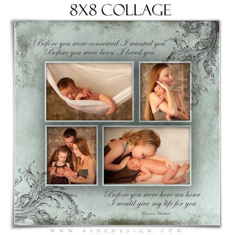 Newborn Collage (8x8) - A Mother's Love
