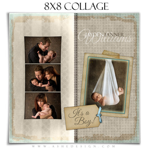 Collage Design (8x8) - A Stitch In Time (Boy)