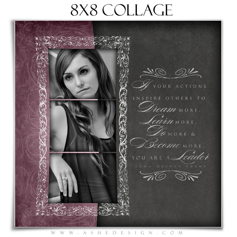 Senior Girl Collage (8x8) - Chalkboard Senior Girl