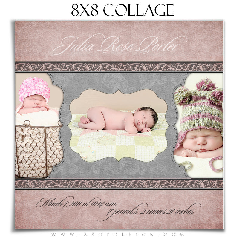 Baby Girl Collage (8x8) - Julia Rose