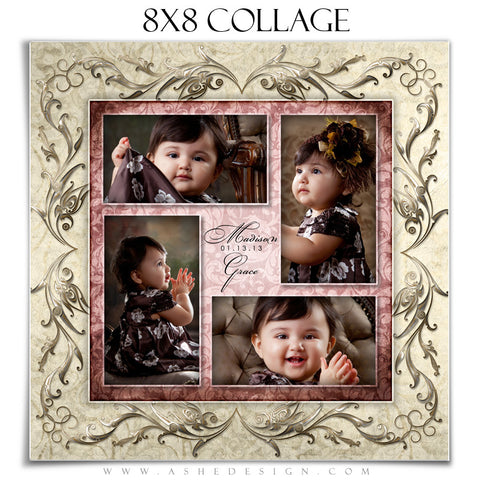 Baby Girl Collage (8x8) - Madison Grace