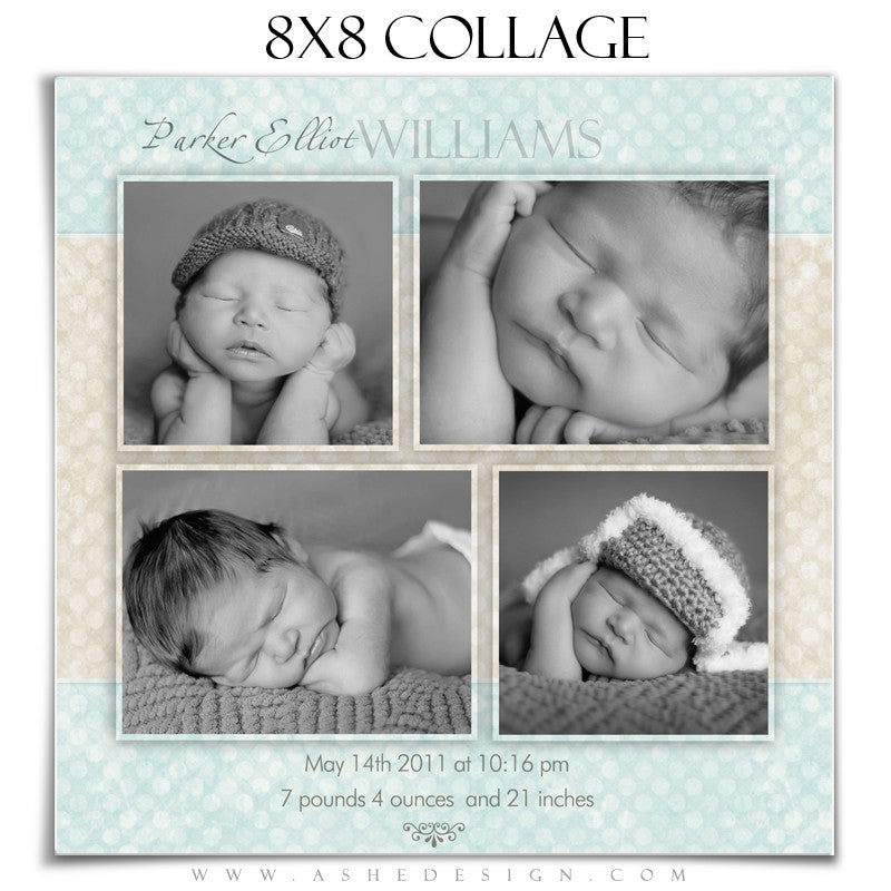 Baby Boy Collage (8x8) - Parker Elliot