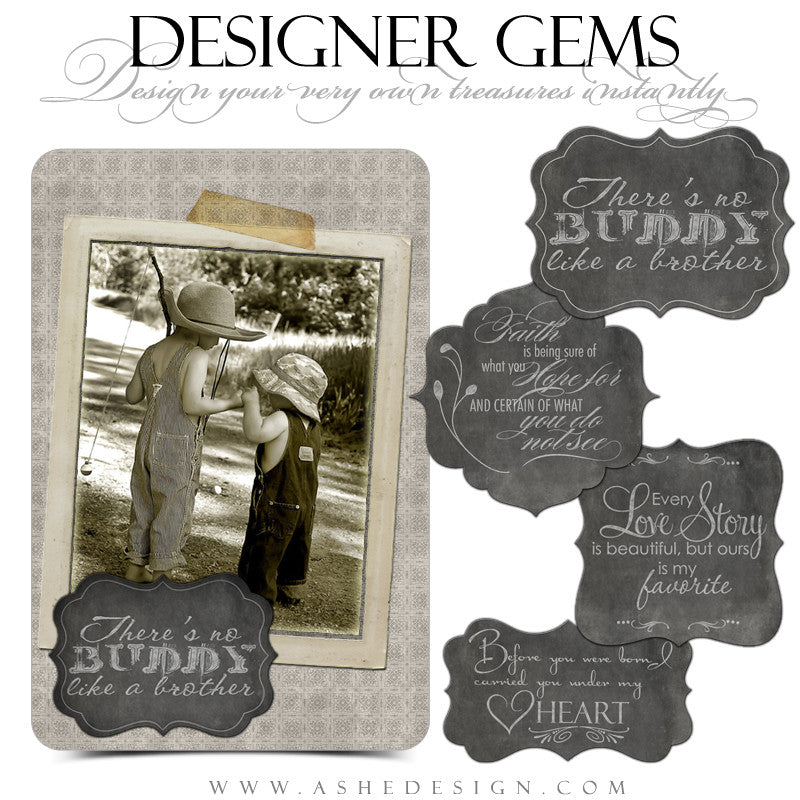 Designer Gems - Slateboard Ornate Shapes
