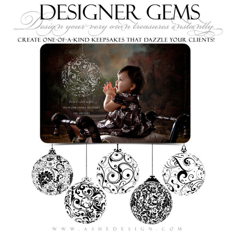 Designer Gems - Swirly Ornaments Stamps