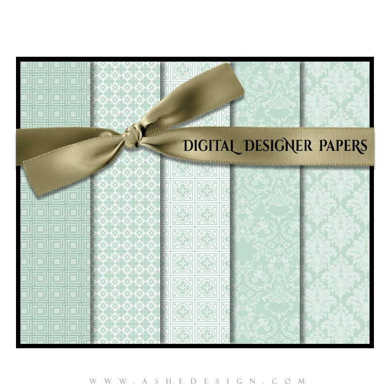 Digital Designer Paper Set - Baby Blue