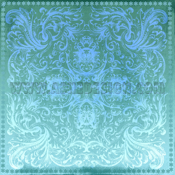 Digital Designer Paper Set - Bronzed Turquoise