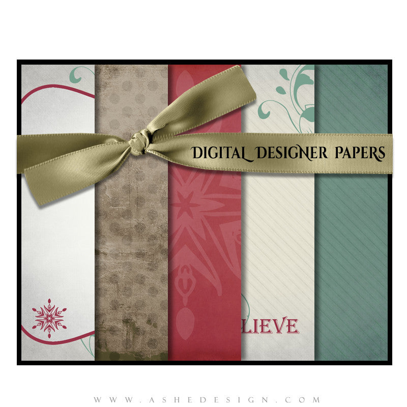 Digital Designer Paper Set - Christmas Magic