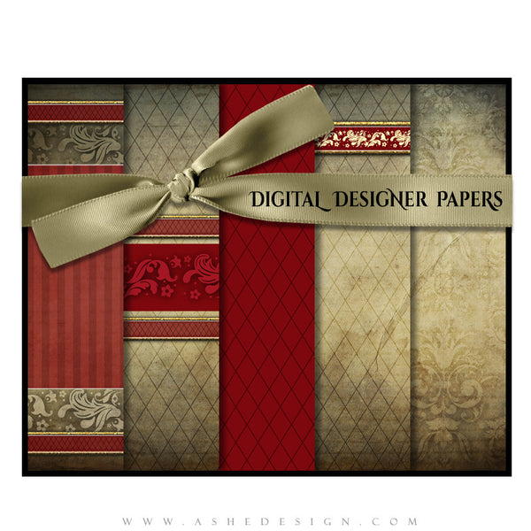 Digital Designer Paper Set - Ginger Bread