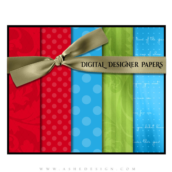 Digital Designer Paper Set - Holly Jolly Christmas