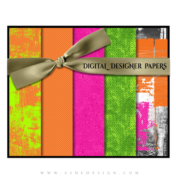 Digital Designer Paper Set - Neon