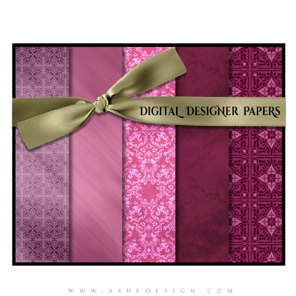 Digital Designer Paper Set - Plum Pudding