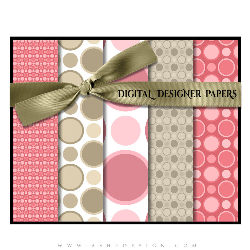 Digital Designer Paper Set - Raspberry Cream