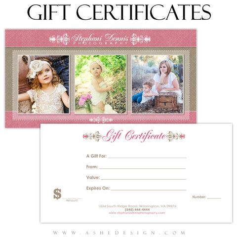 Gift Certificate Designs - Raspberry Cream