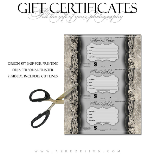 Gift Certificate Designs - Timeless Beauty