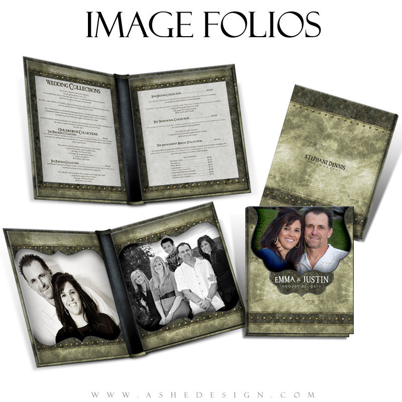 Image Folios 8x10 | Elegant Brushed Grunge