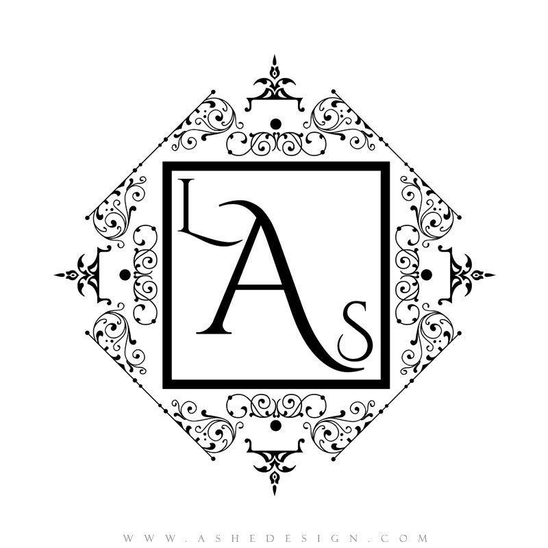 Ashe Design |  Monogram Template | Filigree1