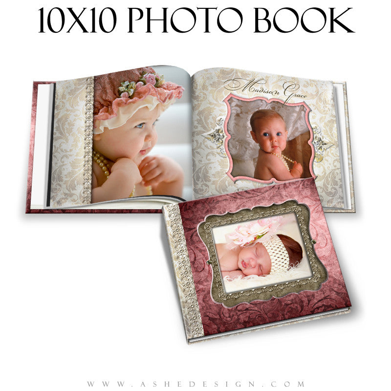 Baby Girl Photo Book Template (10x10) - Madison Grace
