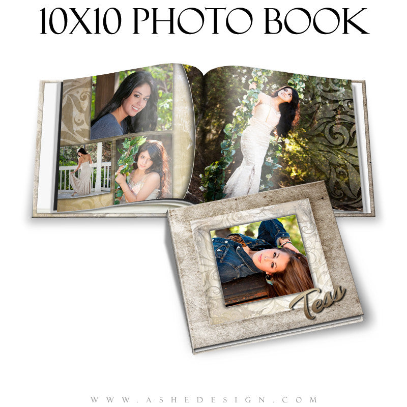 Ashe Design | Photo Book 10x10 Template | Tess cover