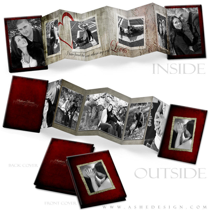 Photo Book Design Template (2.5x3.5 Wallet Accordion) - Love Letters