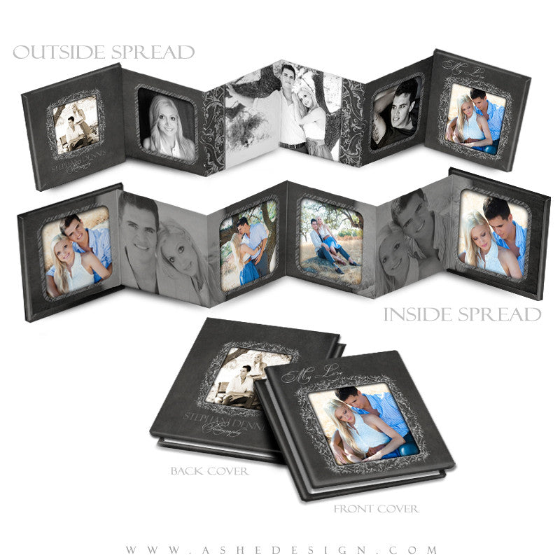 Photo Book Design Template (3x3 Accordion Mini) - Chalkboard