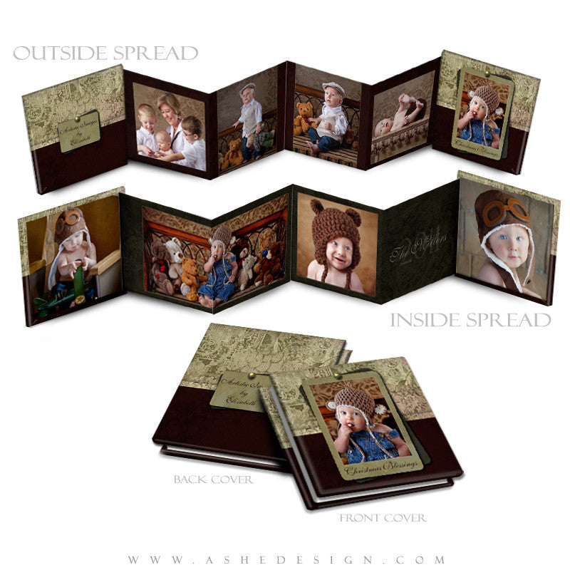 Photo Book Design Template (3x3 Accordion Mini) - Christmas Blessings