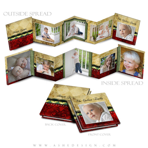 Photo Book Design Template (3x3 Accordion Mini) - Christmas Couture