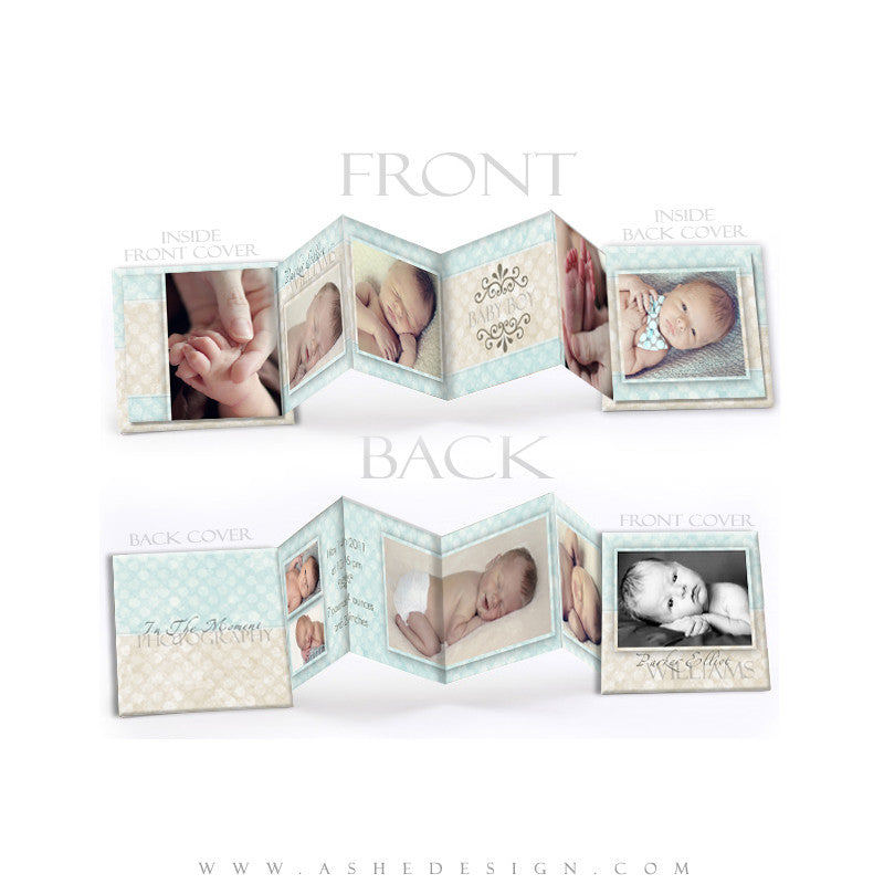 Baby Boy Photo Book Template (3x3 Accordion Mini) - Parker Elliot