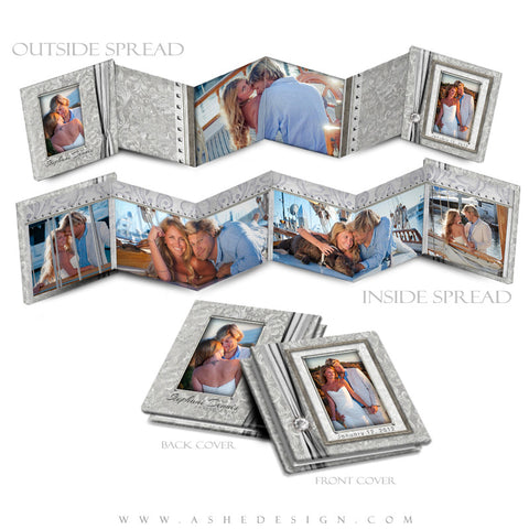 Photo Book Design Template (3x3 Accordion Mini) - White Wedding