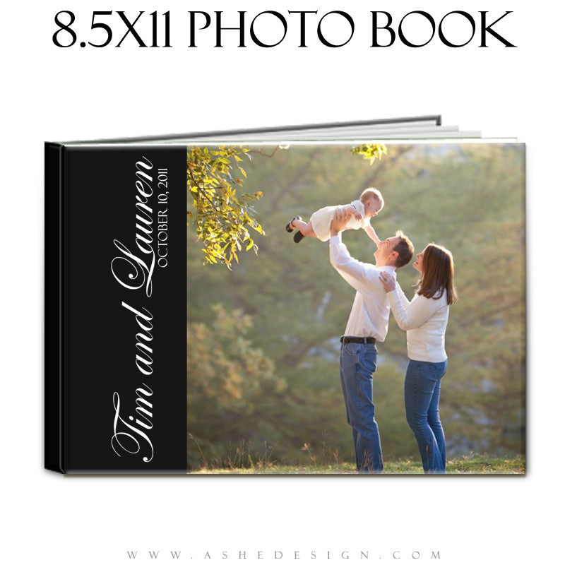 Photo Book Design Template (8.5x11) - Classic Black & White