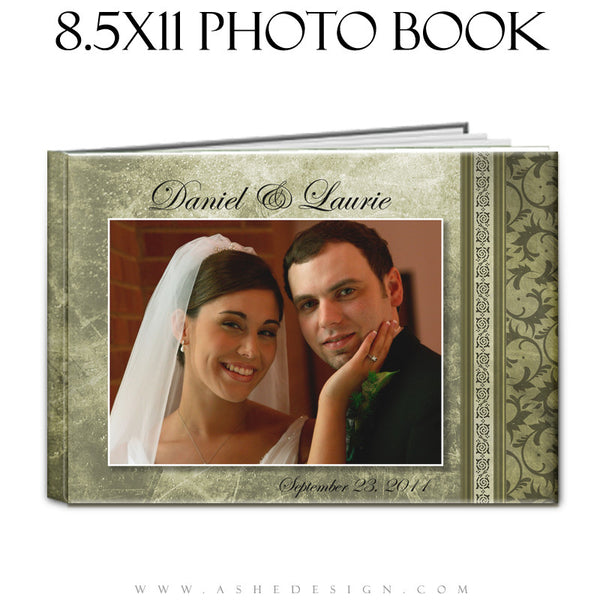 Photo Book Templates 8.5x11 | Elegant Brushed Grunge cover