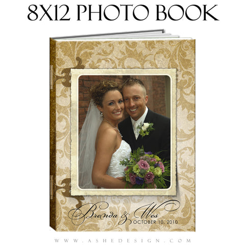 Wedding Photo Book Template (8x12) - Gold Leaf